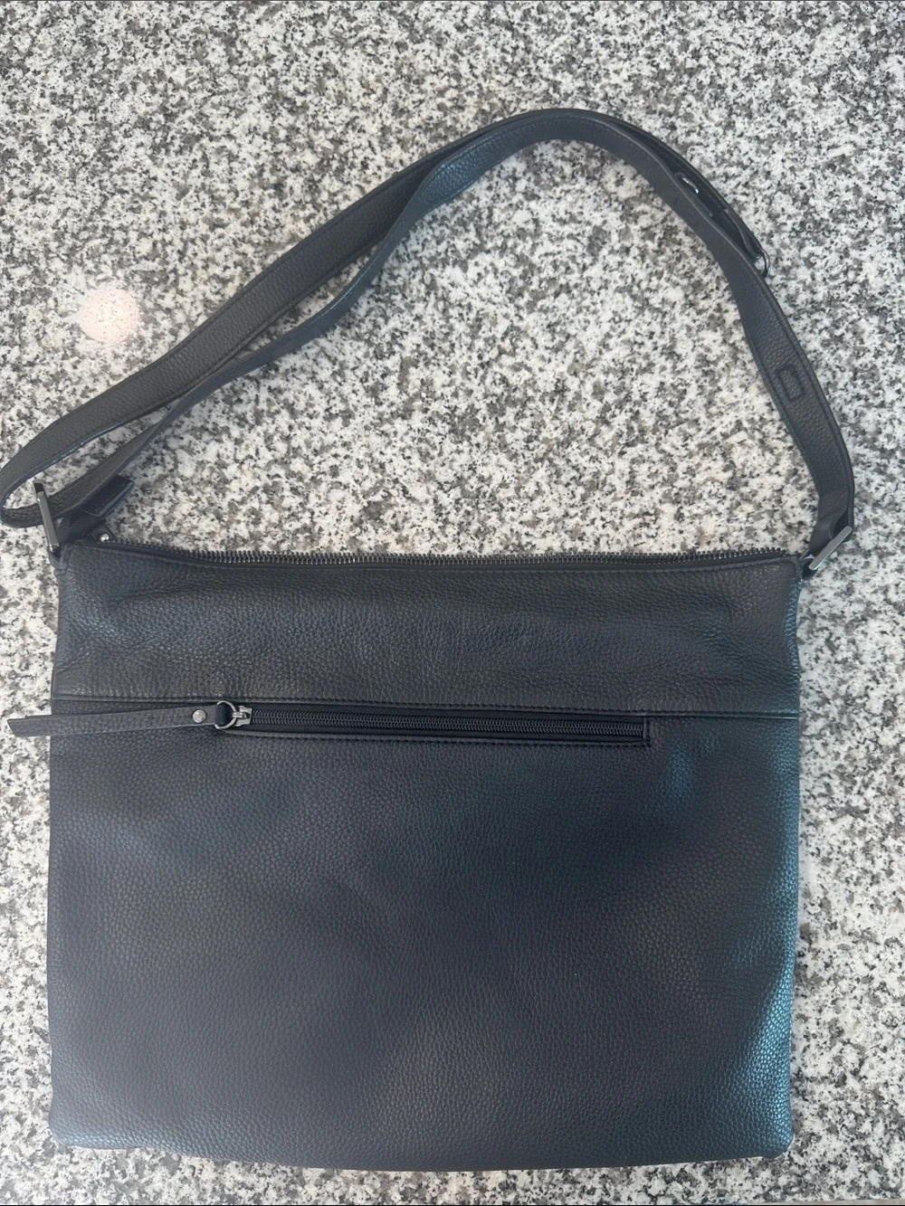 Perlina New York Black Genuine Leather Crossbody Shoulder Bag